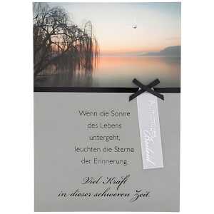 Trauerkarte Motiv 29, Wenn die Sonne des Lebens untergeht, ...