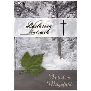 Trauerkarte Motiv 48, Loslassen tut weh. In tiefem ...