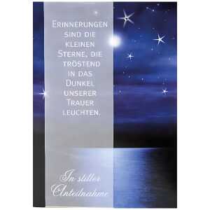 Trauerkarte Motiv 49, Erinnerungen sind die kleinen Sterne,...