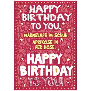 Musikkarte Motiv 2, Happy Birthday to you, Marmelade im...