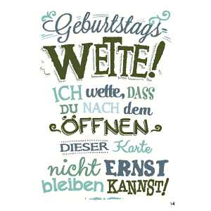 Musikkarte Motiv 14, Geburtstags-Wette! Ich wette, dass du...