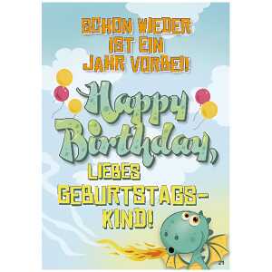 Musikkarte Überraschung Motiv 21, Schon wieder ist ein Jahr vorbei...