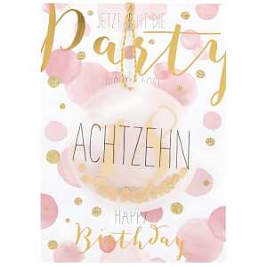 Designers Klappkarte Motiv 2, 18-Jetzt geht die Party richtig los!