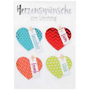 Designers Best Klappkarte Motiv 14, Herzenswünsche zum Geburtstag...