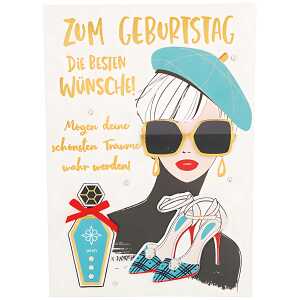 Designers Klappkarte Motiv 18, Zum Geburtstag die besten Wünsche...