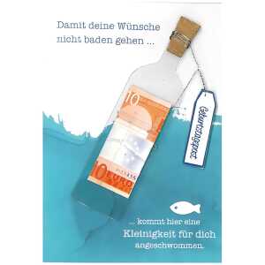 Designers Klappkarte Motiv 36, Damit deine Wünsche nicht baden gehen..