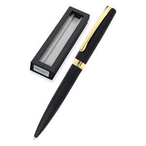 Kugelschreiber Eleganza in Slimsy Box schwarz, aus Metall,