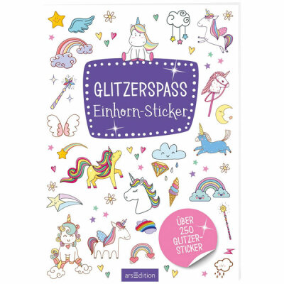 Glitzerspaß Einhorn  Sticker, ab 4 Jahren, ars Edition