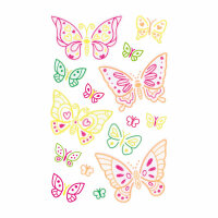 Sticker Neon  Colourful Line Butterfly, 1 Bogen,...