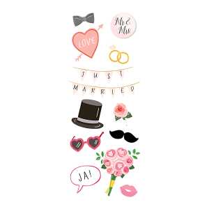 Sticker Hochzeit, 1 Bogen, Rössler