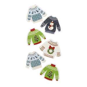 Sticker Weihnachten Winterpullover, 1 Bogen, Rössler