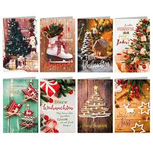 Glückwunschkarten 100er Weihnachten, 8-fach sortiert 4017703039448