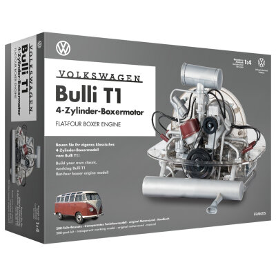 Volkswagen Bulli T1  4-Zylinder-Boxermotor, 200 Teile, transparentes Funktionsmodell, mit Handbuch,, Original Motorsound, Maßstab 1:4, ab 14 Jahren, Franzis