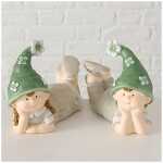 Deko Kind Valera 15cm liegend Keramik 2fach