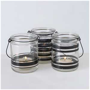 Windlicht Stappo 10cm Glas 3fach sortiert