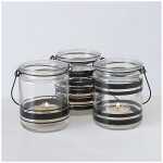 Windlicht Stappo 10cm Glas 3fach sortiert