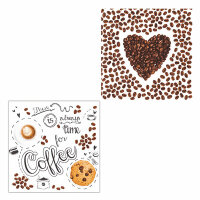 Motivserviette 25x25cm Kaffee HOME F. 1M2104