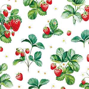 Motivserviette 25x25cm Erdbeeren HOME F. 112137