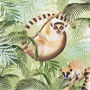 Serviette 33x33cm FSC-MIX Lemurs, 3-lagig, 20 Stück, Home Fashion