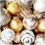 Serviette 33x33cm FSC-Mix Golden Baubles, 3-lagig, 20...