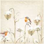 Serviette 33x33cm FSC-Mix Robin in Thistles, 3-lagig, 20...