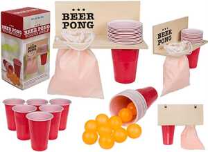 OOTB Beer Pong m. Holz-Ablage inkl. 12 Becher und