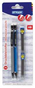 Druckbleistifte HB 2er 0,5mm und 0,7mm + Refills, mit Radiergummi