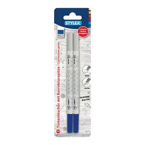 Tintenlöscher 2er mit Korrekturspitze, zum Löschen königsblauer Tinte