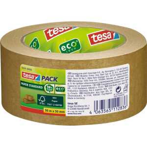 TESA Verpackungsklebeband Paper Standard - 50 mm x 50 m, braun