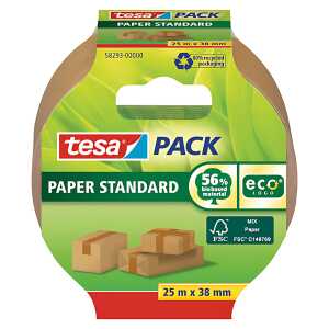 Paketband ecoLogo Standard 25mx38mm braun, Papierklebeband