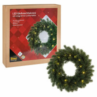 Idena LED Weihnachtskranz  20 LED ww Ø40cm 6h...