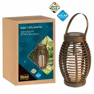 Idena Solar LED Laterne 26x16cm Kunststoff, schwarz, mit Henkel