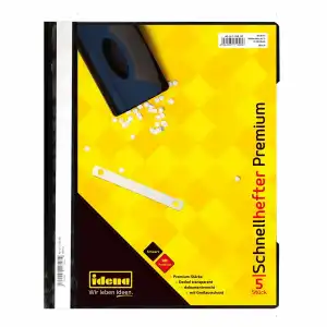 Idena Schnellhefter A4 PP 5er Premium schwarz, Stärke 250µ,