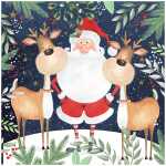 Serviette 33x33cm Santa & Funny Reindeers, 3-lagig,...