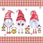 Serviette 33x33cm Scandinavian Gnomes, 3-lagig, 20...