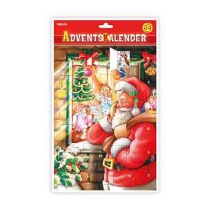 Adventskalender A4 Weihnachtsfenster 21x30cm, mit Glitzer,