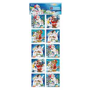 Geschenkanhänger 10er Schneemann, auf Karte 10x27 cm, Trötsch Verlag