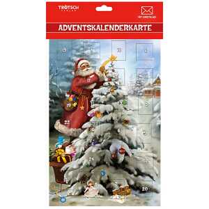 Adventskalenderkarte Weihnachtsbaum, 12x18 cm mit Umschlag,