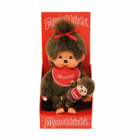 Monchhichi Mädchen mit  Mini Monchhichi, Sekiguchi