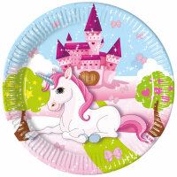 Pappteller 23cm FSC-Mix  8er Einhorn, Unicorn, Procos