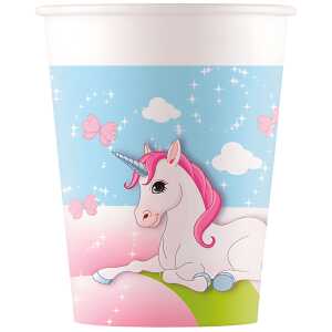 Pappbecher 200ml FSC-Mix 8er Einhorn, Unicorn, Procos