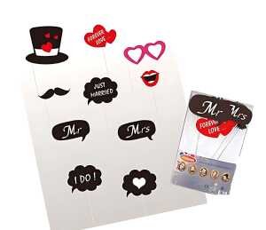 Fotobox Utensilien Hochzeit 20 Stück, Goodmark