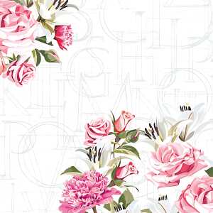 Serviette 24x24cm FSC-Mix Rose letters