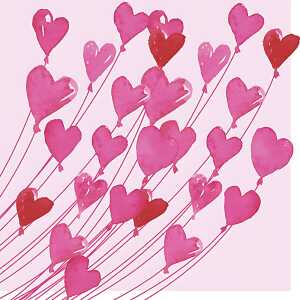 Motivserviette 25x25cm Herzen/Ballon PAPER+DESIGN 195261