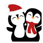Serviette 33x33cm FSC-Mix Silhouette Penguin Santas, 12...