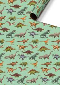 Geschenkpapier 70cmx2m Saurus grün, Stewo