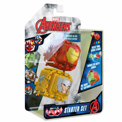 MARVEL Avengers Battle  Cubes Iron Man / Thor, Neuauflage des Klassikers Schere, Stein, Papier,, Wahl befindet sich unter abnehmbarer Kopfverkleidung,, ab 3 Jahren, Boti