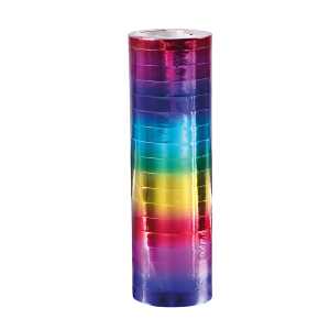 Luftschlangen 4m 2er Regenbogen metallic, aus Papier