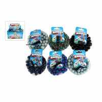 Marbles Glasmurmeln 42er  sortiert, 40x16mm + 2x25mm, Van...