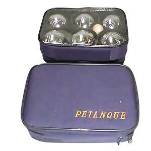Boules Spiel in Tasche 6 Metallkugeln